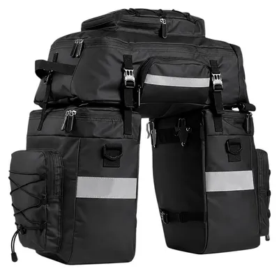 Obrázok produktu pre RealG RC-K-2444, vodotesná cyklistická brašna na nosič, 3 v 1, 48 litrov, veľkosť XXL, čierna