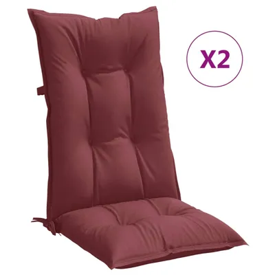 Produktbild von vidaXL Hochlehner-Auflagen 2 Stk. Melange Weinrot 120x50x7 cm Stoff