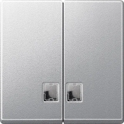Produktbild von Schneider Electric Merten System M Doppelwippschalter Einsatz Aluminium matt