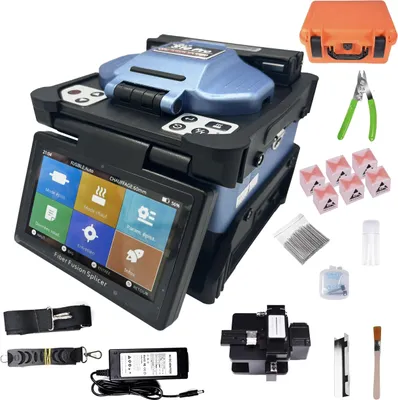 Produktbild von Elfcam - Glasfaserschweißgerät S10 Pro - Kern-zu-Kern-Ausrichtung - 6 Motoren - 5" LCD-Bildschirm, 7800mAh Batterie, Kompatibel mit SM/MM/DS/NZDS, Komplettset Inklusive