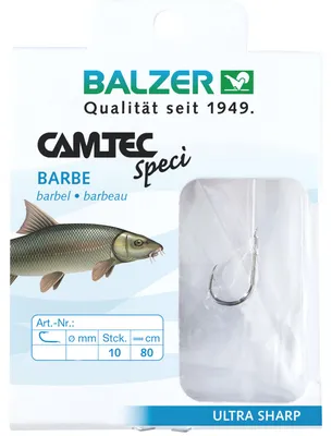 Produktbild von Balzer Camtec Speci Haken Barbe - 10 gebundene Barbenhaken, Durchmesser:0.24mm, Größe:Gr. 10