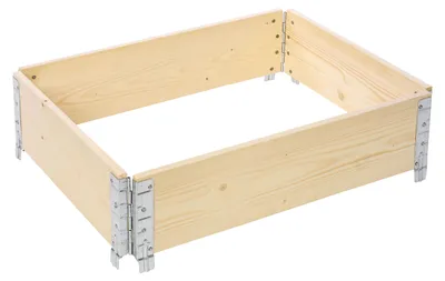 Produktbild von Garronda Holzaufsatzrahmen für Palette Aufbewahrungskiste aus Holz Hochbeete Holzkiste Natural 80/60