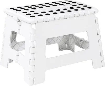 Produktbild von Famanu Klapphocker für Kinder - Leichter, faltbarer Kunststoffhocker für Küche, Bad und Wohnzimmer - 28 cm breit und 20 cm hoch - Geeignet für bis zu