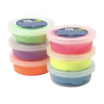 Immagine prodotto di Silk Clay® Rubber Glue Neon Set 6 barattoli da 14 g ciascuno
