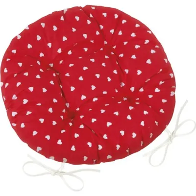 Zdjęcie produktu dla Poduszka Adéla pikowana okrągła - średnica 40 cm - czerwona, biała