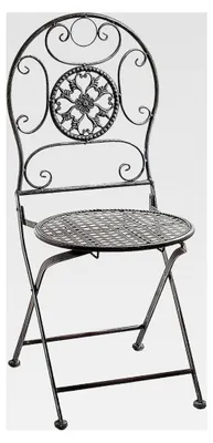 Produktbild von Metallstuhl Gartenstuhl Vintage Nostalgie grau 91cm