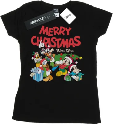 Zdjęcie produktu dla Disney – koszulka damska „Mickey Mouse And Friends Winter Wishes” BI32825 (S) (czarna)