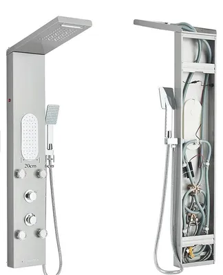 Produktbild von Duschpaneel, Regenfunktion, LED-Temperaturanzeige, 8125 Gebürstet