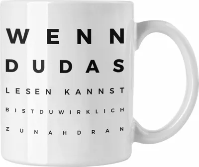 Produktbild von Trendation - Optiker Geschenk Tasse Augenarzt Lustiger Spruch Augenarztpraxis Geschenke Optikerin Meister Meisterin (Weiß)
