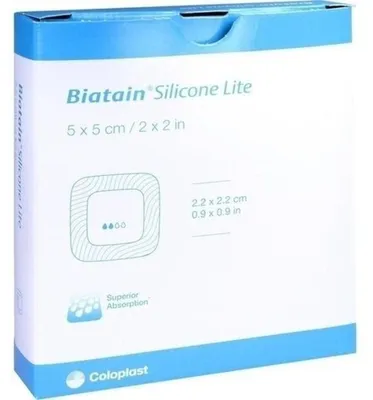 Immagine prodotto di Medicazione in schiuma Biatain Silicone Lite 5 x 5 cm, 5 pz. medicazione
