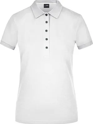 Produktbild von James+Nicholson JN707 | Damen Pima Polo / feine Piqué-Qualität - Farbe: White - Größe: S