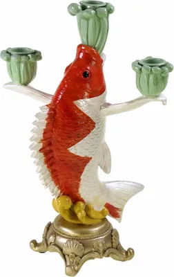 Image de Werner Voß, bougeoir « Koi », support en forme de cœur et de poisson, polyrésine, 29,5 cm, 56664