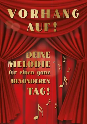 Produktbild von bentino Geburtstagskarte XL mit Musik DIN A4 Vorhang Auf