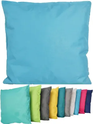 Produktbild von Outdoor Lounge Kissen 45x45cm Dekokissen Inkl. Füllung Wasserfest Sitzkissen Garten Stuhl Lotus Effekt , Farbe:Hellblau
