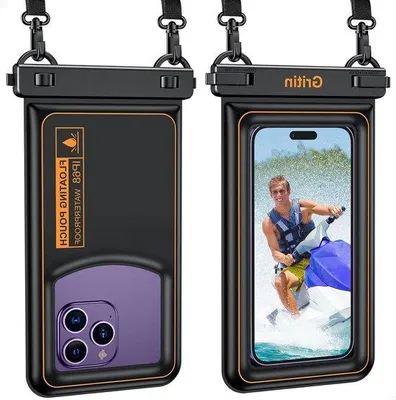 Produktbild von Wasserdichte Unterwassertasche schwarz für Schwimmen