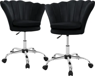 Produktbild von ML-Design 2er Set Bürostuhl Schreibtischstuhl 360° drehbar mit Rückenlehne, Gepolsterter Muschel-Sessel, 5 Rollen