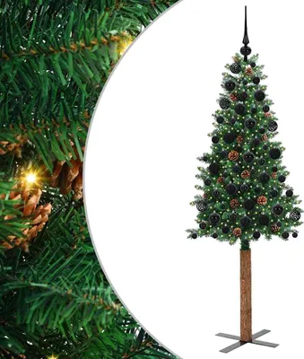 Obrázok produktu pre Úzky vianočný stromček s 300 LED-i so stojanom Zelená 180 cm
