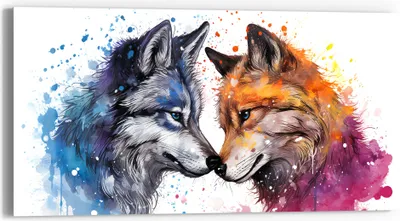 Produktbild von DEQORI Glasbild Echtglas 60x30 cm 'Symmetrie der Wildnis' Wandbild Bild modern Deko