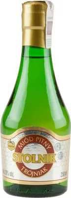 Produktbild von Stolnik Trojniak Honig (Drittel) 0,25L | Met Honigwein Metwein Honigmet | 250 ml | 13% Alkohol | Apis | Geschenkidee | 18+