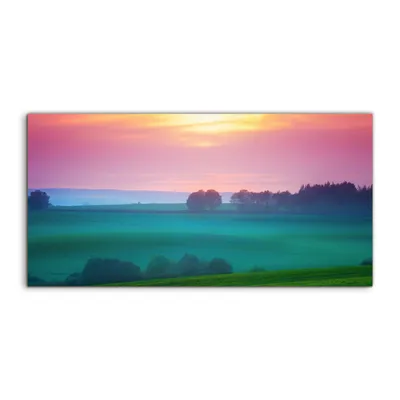 Produktbild von Coloray Glasbild 140x70  Wandbild Glasbilder Deko Landschafts mit Sonnenuntergang
