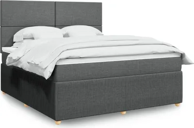 Produktbild von vidaXL Boxspringbett mit Matratze Dunkelgrau 180x200 cm Stoff