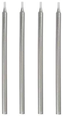 Geburtstagskerzen, silber, 12 Stück, 12,5 cm