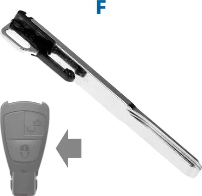 Produktbild von Auto Schlüssel Funk Fernbedienung 1x Smartkey Notschlüssel Rohling kompatibel mit Mercedes Benz 1. Smartkey-Generation