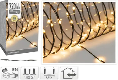 Obrázok produktu pre 720LED drôt 54M Extra teplá biela IP44 vianočné osvetlenie