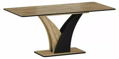 Image de Table à manger extensible "Vento" - Marron chêne artisan/Noir - L 120(160) x l 68 cm