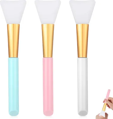 Produktbild von 3-teiliger Gesichtsmaskenpinsel, Silikon-Gesichtsmaskenpinsel, Gesichts-Schlammmasken-Applikatorpinsel, Masken-Schönheitswerkzeug, Gesichts-Applikatorpinsel zum Auftragen von Schlamm-Körperlotion oder gemischter Maske oder zum Selbermachen
