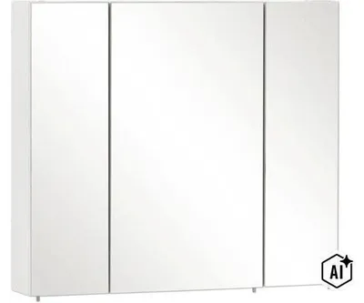 Produktbild von Spiegelschrank Möbelpartner Basic 80 x 16 x 70 cm weiß hochglanz 3-türig