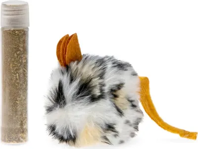 Produktbild von Karlie Maus mit Katzenminze - Katzenspielzeug - Plüsch - Weiß - 10x4x4 cm