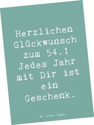 Produktbild von Mr. & Mrs. Panda Postkarte Spruch 54. Geburtstag - Meeresbrise - Geschenk, Alter, Ansichtskarten, einzelkarte, Postkarten, Feiern, Ansichtskarte, herzerwärmende Botschaft