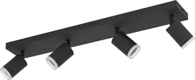 Image de Eglo LED Leuchten 4er Spot Melitello-Z noir 68 x 11 cm blanc chaud/blanc froid dimmable