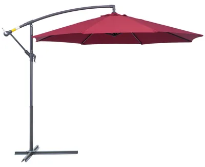 Immagine prodotto di Ombrellone Decentrato da Giardino in Metallo Ø3x2.6m Bordeaux