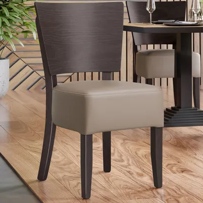 Produktbild von 2er-Set PETRO | Bistrostuhl | Taupe | Leder | Gastrostühle, Bistro Stuhl