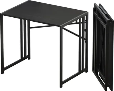 Produktbild von Klappschreibtisch 83 cm in Schwarz | Faltbarer Tisch für Computer, Gaming und Camping, ohne Montage für das Home Office