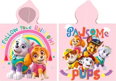 Produktbild von Paw Patrol Mikrofaser Poncho Weicher Kapuzenponcho für Kinder