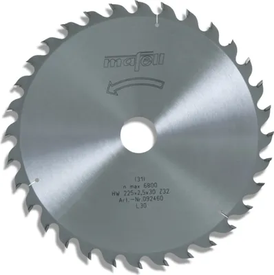 Produktbild von Mafell Sägeblatt-HM 225 x 1,8/2,5 x 30 mm, Z 32, WZ | 092460