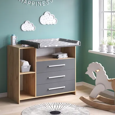 Obrázek produktu pro Komodový přebalovací stůl Vicco Oskar Anthracite/Sonoma 113 x 100 cm, Model 36683