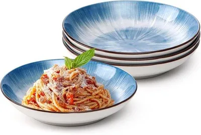 Produktbild von Famanu Pastateller 20,5 cm, 4 Stück Suppenteller, 500 ml - Blau