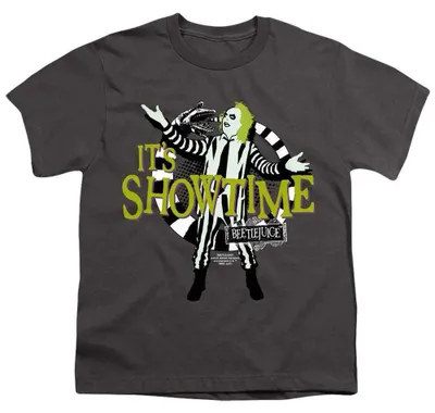 Obrázok produktu pre Tričko s motívom Beetlejuice – "It's Showtime" pre deti, model TV36628 (veľkosť 116), farba: čierna