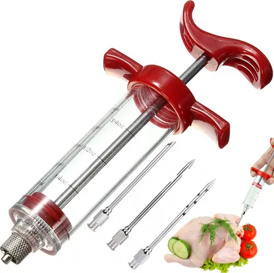 Produktbild von Marinadenspritze Set Fleischspritze 30 ml Gewürzspritze Grill Marinierspritze für Fleisch BBQ Bratenspritze Pökelspritze mit Nadeln Marinaden Retoo
