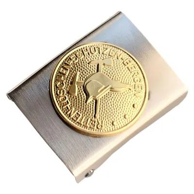 Produktbild von Koppelschloss Feuerwehr Retten Löschen Bergen Schützen – silbern/golden - für Truppführer - für 4,5 cm breite Koppelgürtel