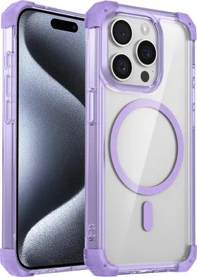 Produktbild von Magnetisch Hülle für iPhone 13 Pro Kompatibel mit Magsafe Stoßfest Militärschutz Transparente Handyhülle Lila