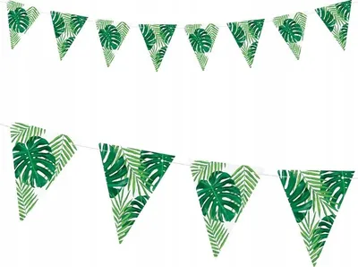 Produktbild von PartyDeco FLG20, Girlande, Grün, Muster, Party, 1 Stück(e)