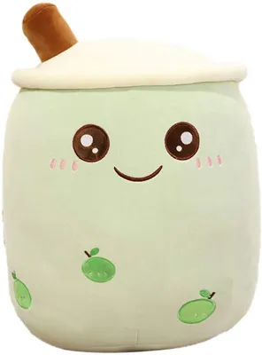 Produktbild von Bubble Tea Plüschtier Boba Kuscheltier Plüschpuppen Bubble Tea Hug Pillow, Cartoon Plüschpuppe Grün 35cm