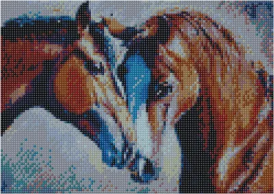 Zdjęcie produktu dla Mozaika diamentowa, haft 30x40 Konie v6 Flamingo line