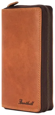 Produktbild von Benthill Geldbörse Groß Leder - XL Portemonnaie mit RFID-Schutz - Großes Portmonee mit vielen Kartenfächern - Reißverschluss Geldtasche inkl. Geschenkbox