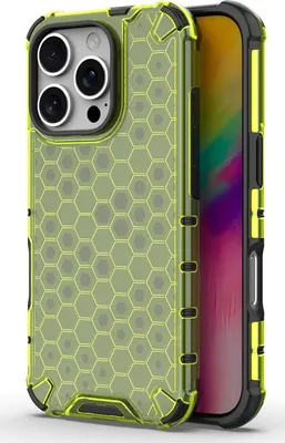 Produktbild von Mobigear Honeycomb iPhone 16 Pro Hülle Hardcase Backcover Stoßfest - Grün